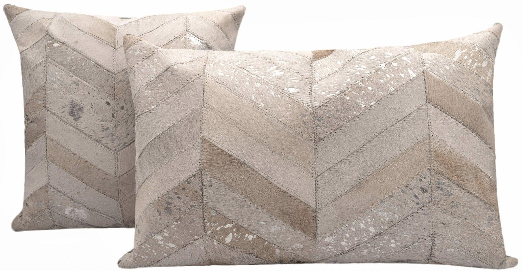 Canvello Genuine Cowhide Leather Decorative Throw Pillows - Handmade Patchwork Boho Accent Pillows For Sofa, Couch, Bed, Chair - Western Southwestern Farmhouse Pillow Covers With Feather Down Insert Included Canvello
