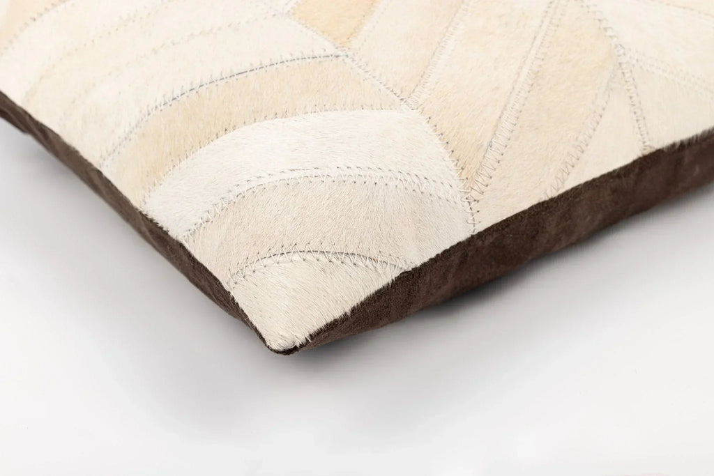 Canvello Genuine Cowhide Leather Decorative Throw Pillows - Handmade Patchwork Boho Accent Pillows For Sofa, Couch, Bed, Chair - Western Southwestern Farmhouse Pillow Covers With Feather Down Insert Included Canvello