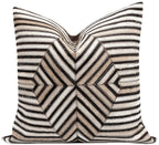 Canvello Genuine Cowhide Leather Decorative Throw Pillows - Handmade Patchwork Boho Accent Pillows For Sofa, Couch, Bed, Chair - Western Southwestern Farmhouse Pillow Covers With Feather Down Insert Included Canvello