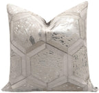 Canvello Genuine Cowhide Leather Decorative Throw Pillows - Handmade Patchwork Boho Accent Pillows For Sofa, Couch, Bed, Chair - Western Southwestern Farmhouse Pillow Covers With Feather Down Insert Included Canvello