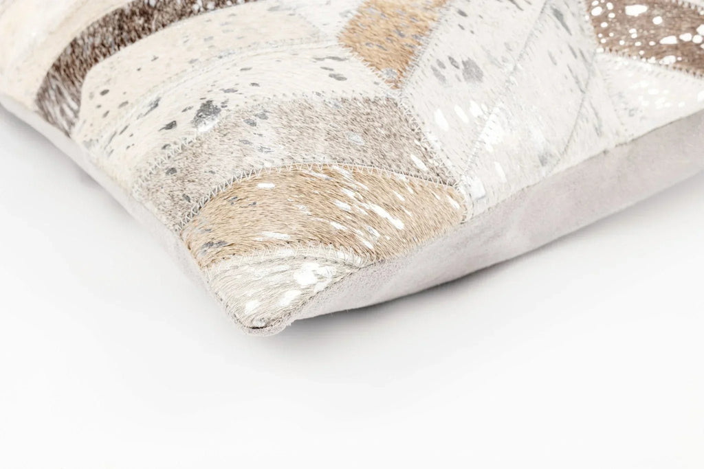 Canvello Genuine Cowhide Leather Decorative Throw Pillows - Handmade Patchwork Boho Accent Pillows For Sofa, Couch, Bed, Chair - Western Southwestern Farmhouse Pillow Covers With Feather Down Insert Included Canvello