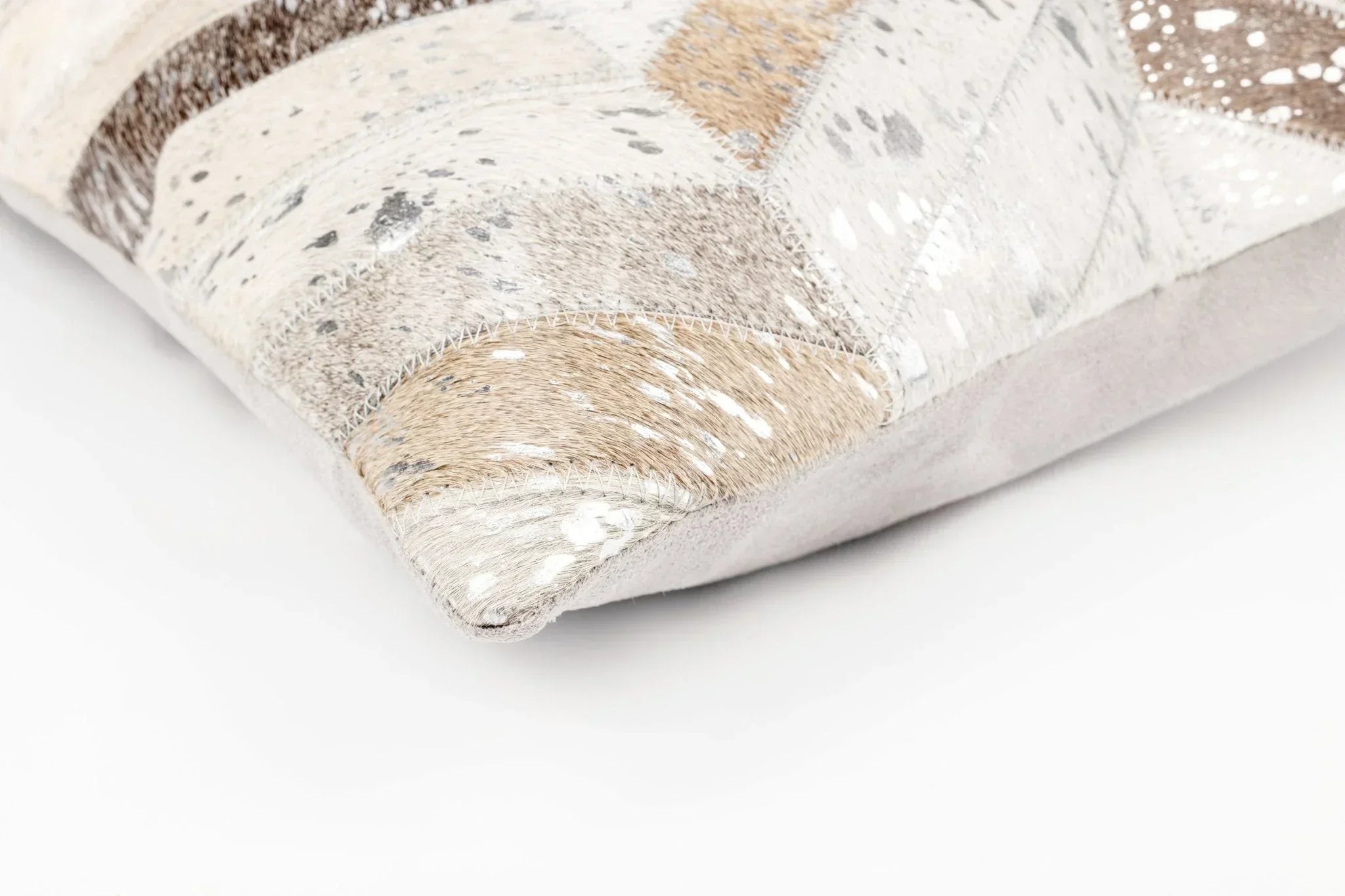 Canvello Genuine Cowhide Leather Decorative Throw Pillows - Handmade Patchwork Boho Accent Pillows For Sofa, Couch, Bed, Chair - Western Southwestern Farmhouse Pillow Covers With Feather Down Insert Included Canvello