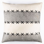 Canvello Genuine Cowhide Leather Decorative Throw Pillows - Handmade Patchwork Boho Accent Pillows For Sofa, Couch, Bed, Chair - Western Southwestern Farmhouse Pillow Covers With Feather Down Insert Included Canvello