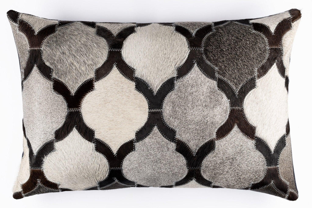 Canvello Genuine Cowhide Leather Decorative Throw Pillows - Handmade Patchwork Boho Accent Pillows For Sofa, Couch, Bed, Chair - Western Southwestern Farmhouse Pillow Covers With Feather Down Insert Included Canvello