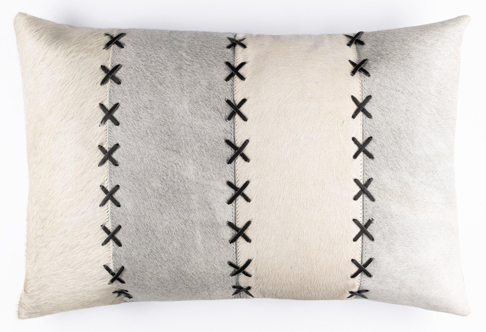 Canvello Genuine Cowhide Leather Decorative Throw Pillows - Handmade Patchwork Boho Accent Pillows For Sofa, Couch, Bed, Chair - Western Southwestern Farmhouse Pillow Covers With Feather Down Insert Included Canvello