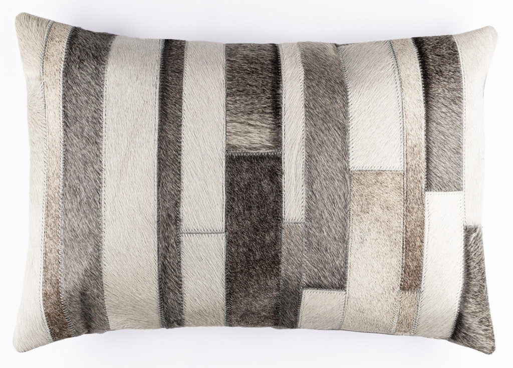 Canvello Genuine Cowhide Leather Decorative Throw Pillows - Handmade Patchwork Boho Accent Pillows For Sofa, Couch, Bed, Chair - Western Southwestern Farmhouse Pillow Covers With Feather Down Insert Included Canvello