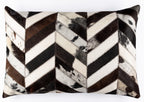 Canvello Genuine Cowhide Leather Decorative Throw Pillows - Handmade Patchwork Boho Accent Pillows For Sofa, Couch, Bed, Chair - Western Southwestern Farmhouse Pillow Covers With Feather Down Insert Included Canvello