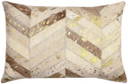 Canvello Genuine Cowhide Leather Decorative Throw Pillows - Handmade Patchwork Boho Accent Pillows For Sofa, Couch, Bed, Chair - Western Southwestern Farmhouse Pillow Covers With Feather Down Insert Included) Canvello