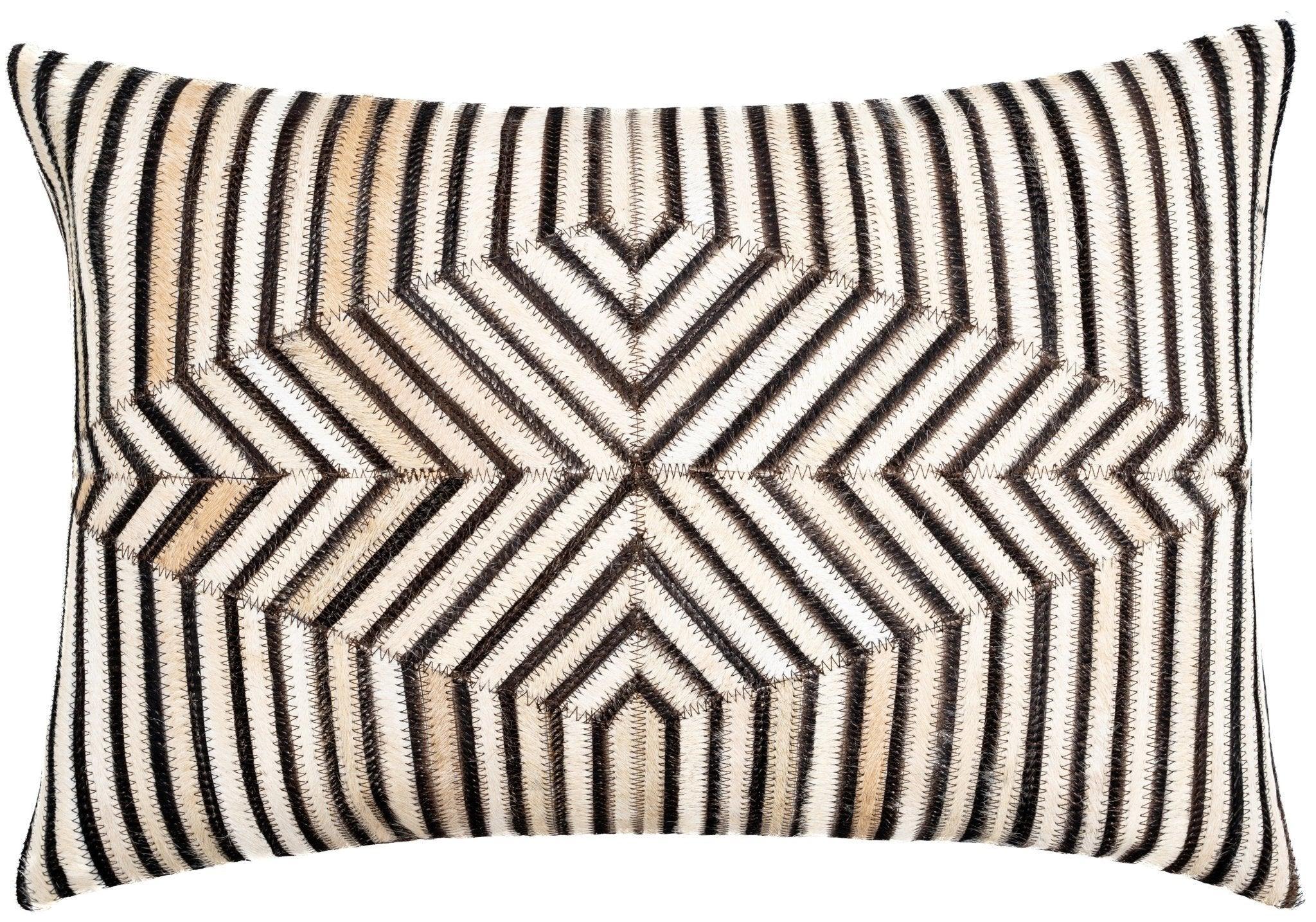 Canvello Genuine Cowhide Leather Decorative Throw Pillows - Handmade Patchwork Boho Accent Pillows For Sofa, Couch, Bed, Chair - Western Southwestern Farmhouse Pillow Covers With Feather Down Insert Included Canvello