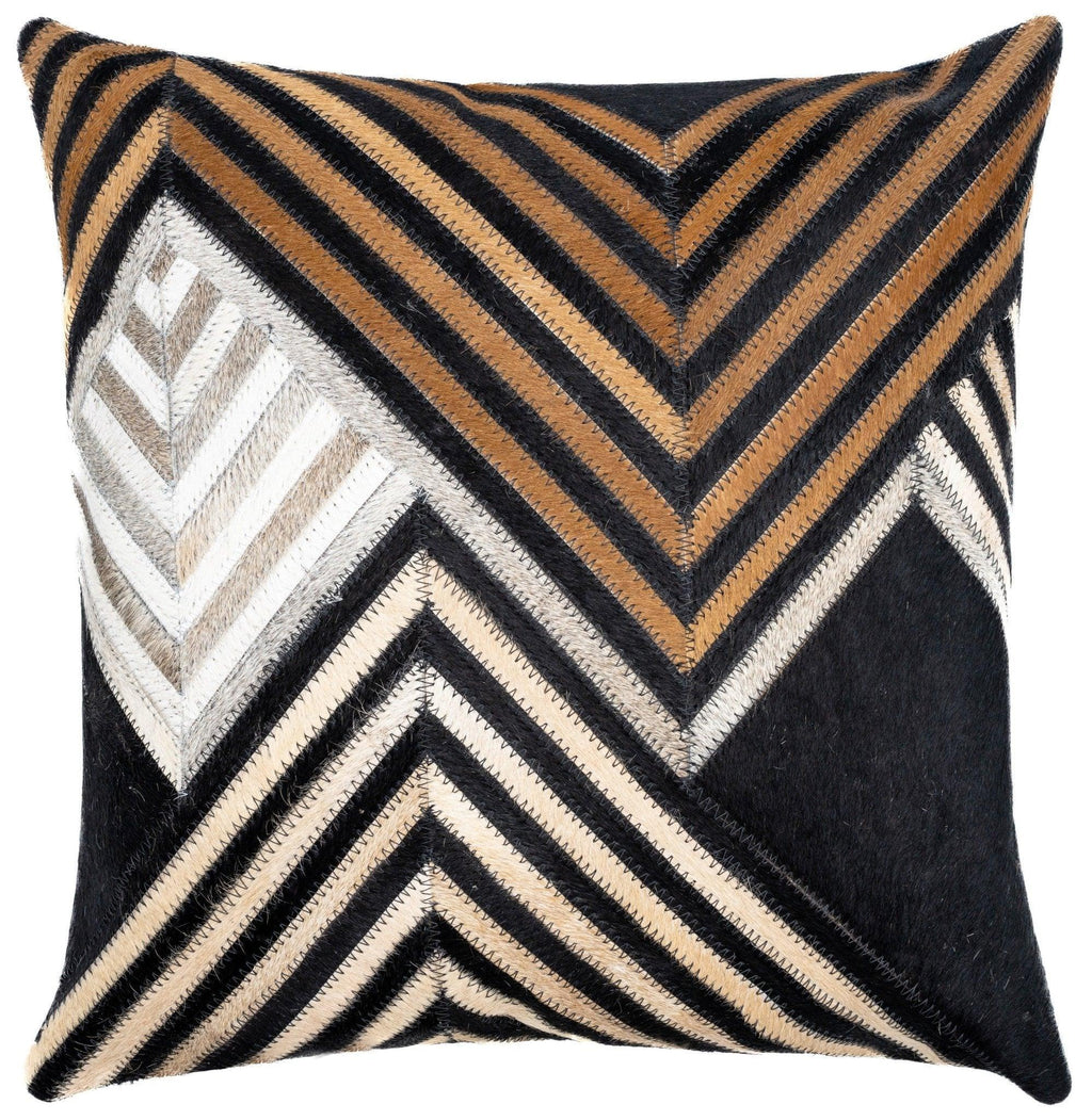 Canvello Genuine Cowhide Leather Decorative Throw Pillows - Handmade Patchwork Boho Accent Pillows For Sofa, Couch, Bed, Chair - Western Southwestern Farmhouse Pillow Covers With Feather Down Insert Included) Canvello