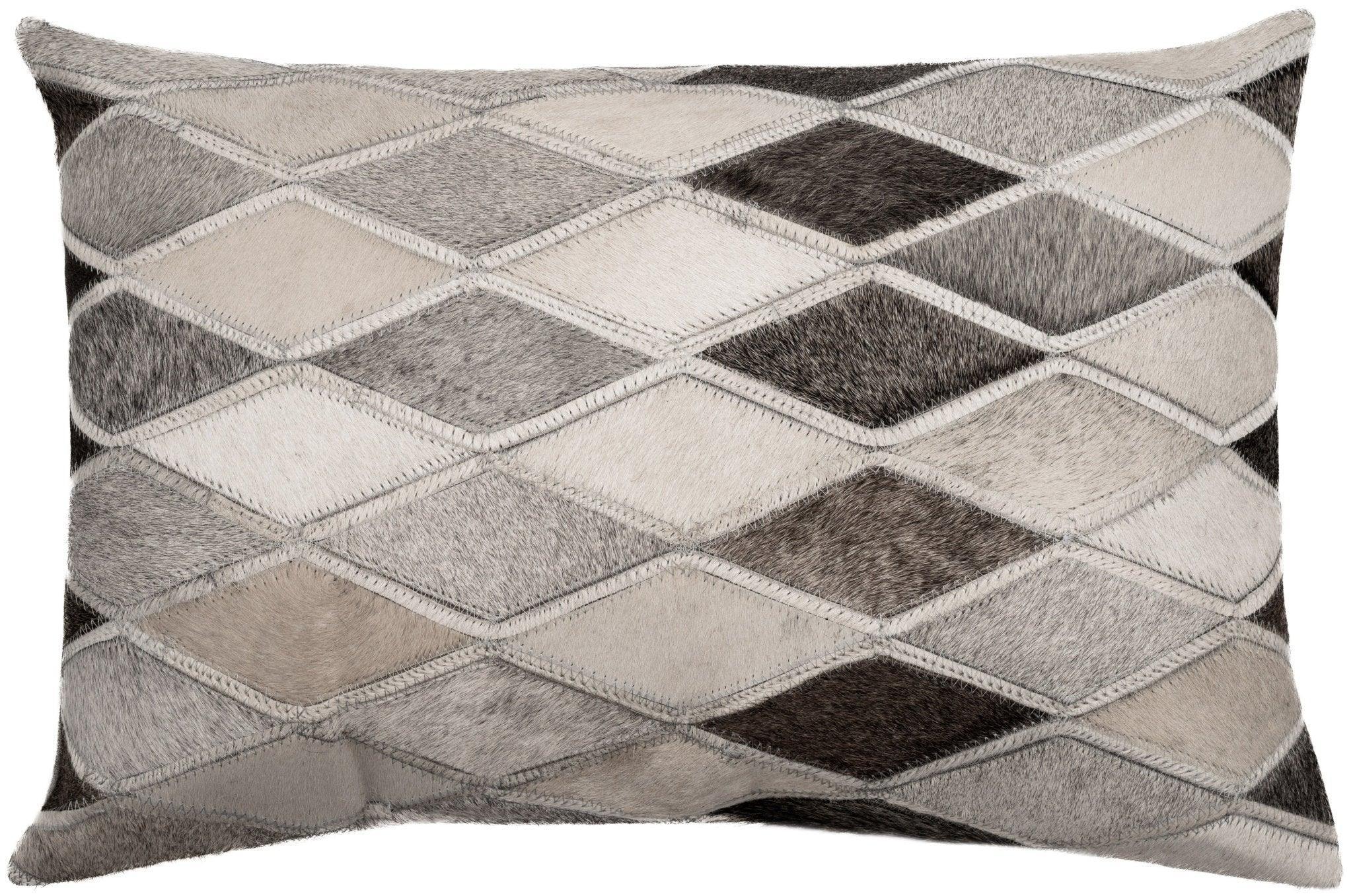 Canvello Genuine Cowhide Leather Decorative Throw Pillows - Handmade Patchwork Boho Accent Pillows For Sofa, Couch, Bed, Chair - Western Southwestern Farmhouse Pillow Covers With Feather Down Insert Included Canvello