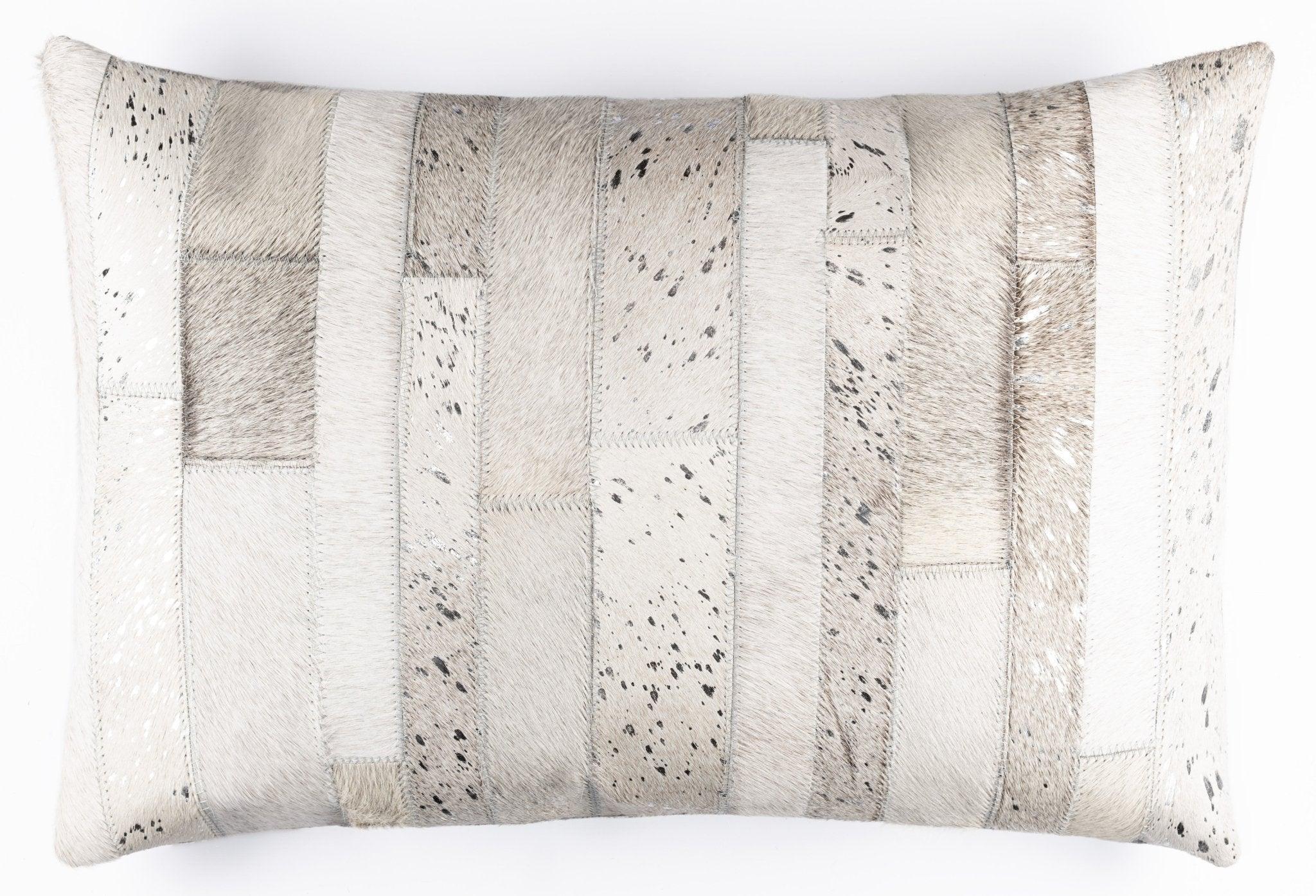 Canvello Genuine Cowhide Leather Decorative Throw Pillows - Handmade Patchwork Boho Accent Pillows For Sofa, Couch, Bed, Chair - Western Southwestern Farmhouse Pillow Covers With Feather Down Insert Included Canvello
