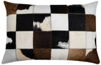 Canvello Genuine Cowhide Leather Decorative Throw Pillows - Handmade Patchwork Boho Accent Pillows For Sofa, Couch, Bed, Chair - Western Southwestern Farmhouse Pillow Covers With Feather Down Insert Included Canvello