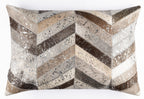 Canvello Genuine Cowhide Leather Decorative Throw Pillows - Handmade Patchwork Boho Accent Pillows For Sofa, Couch, Bed, Chair - Western Southwestern Farmhouse Pillow Covers With Feather Down Insert Included Canvello