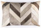 Canvello Genuine Cowhide Leather Decorative Throw Pillows - Handmade Patchwork Boho Accent Pillows For Sofa, Couch, Bed, Chair - Western Southwestern Farmhouse Pillow Covers With Feather Down Insert Included Canvello