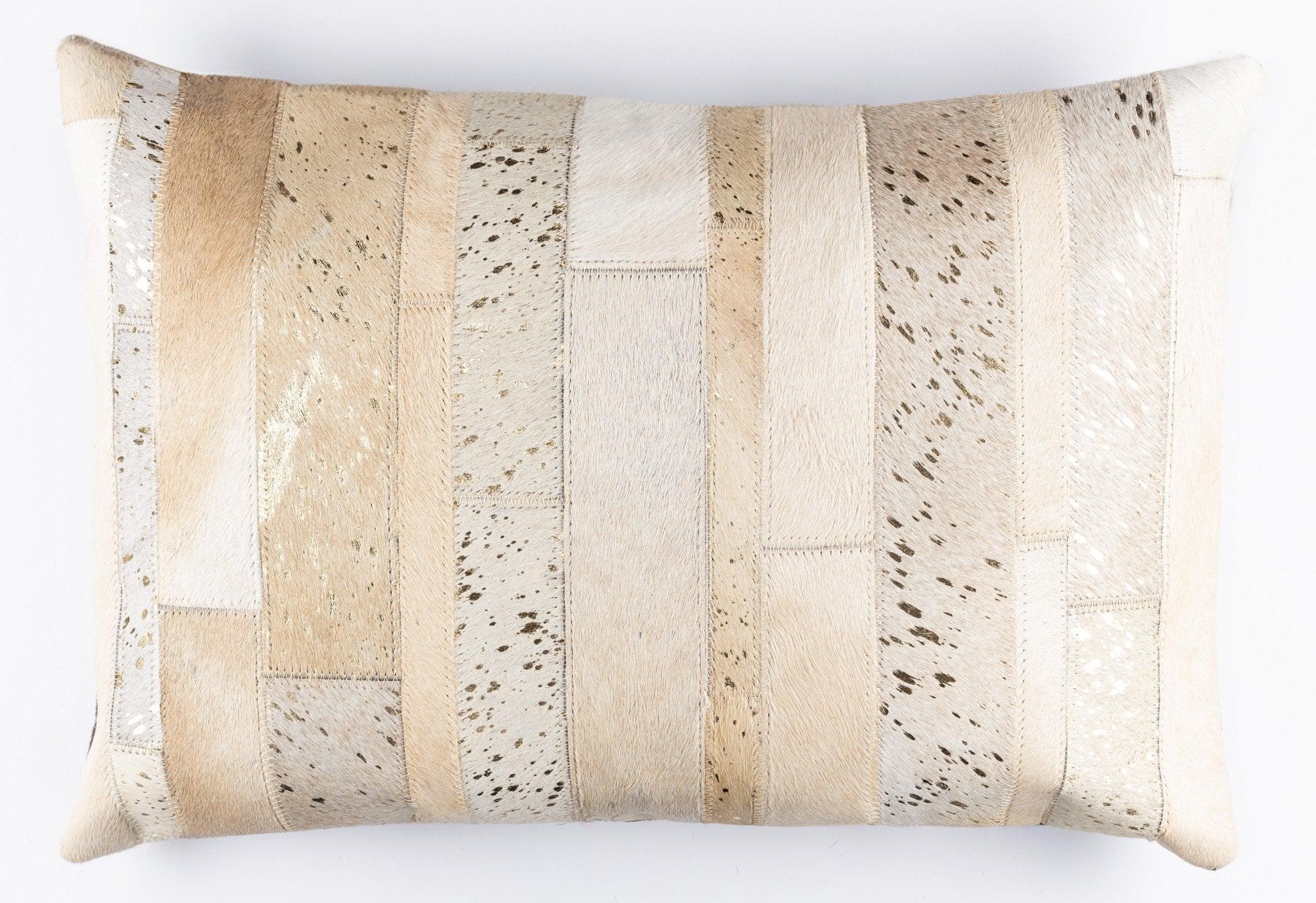 Canvello Genuine Cowhide Leather Decorative Throw Pillows - Handmade Patchwork Boho Accent Pillows For Sofa, Couch, Bed, Chair - Western Southwestern Farmhouse Pillow Covers With Feather Down Insert Included Canvello