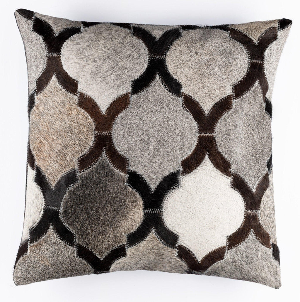Canvello Genuine Cowhide Leather Decorative Throw Pillows - Handmade Patchwork Boho Accent Pillows For Sofa, Couch, Bed, Chair - Western Southwestern Farmhouse Pillow Covers With Feather Down Insert Included Canvello