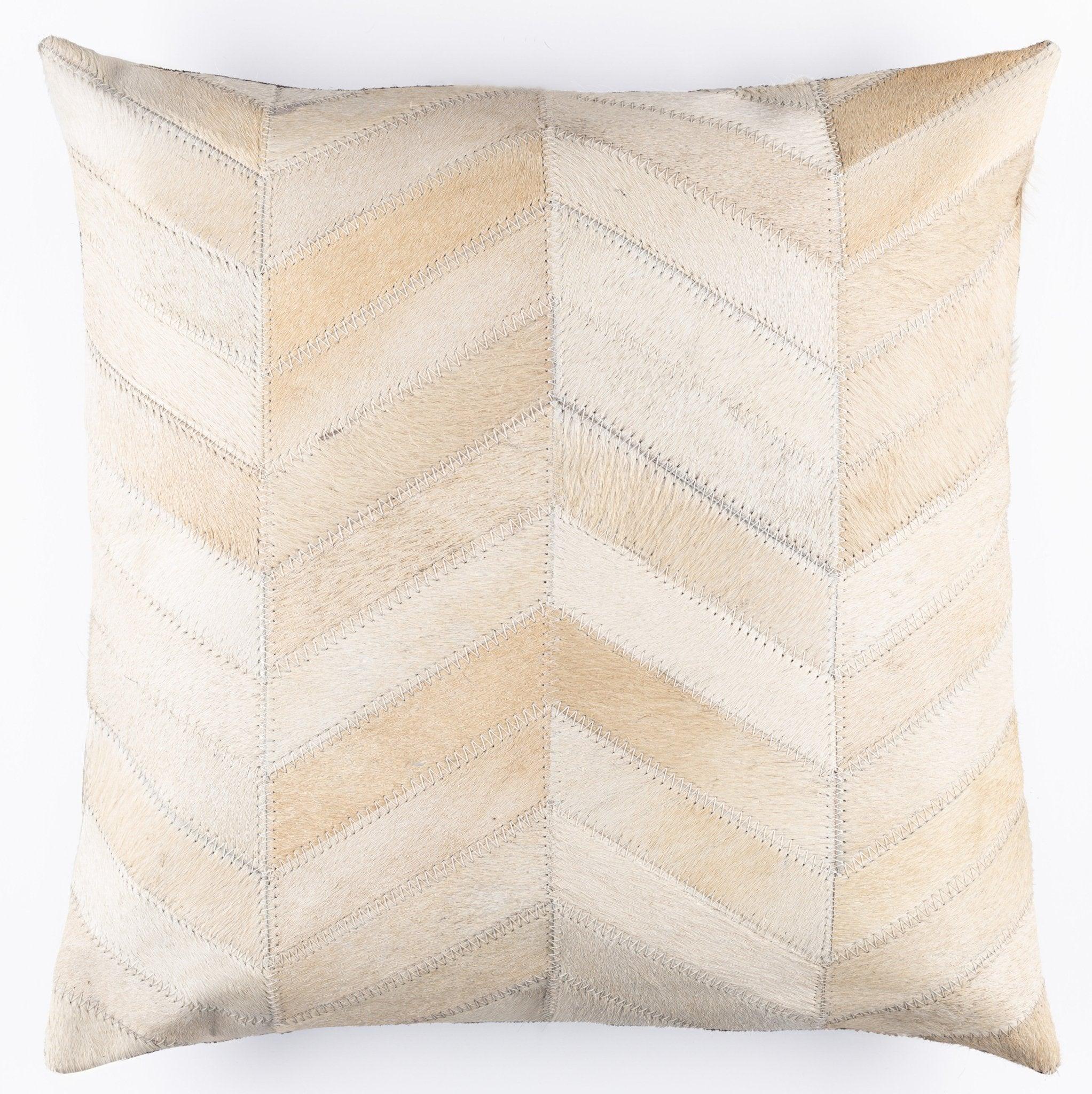 Canvello Genuine Cowhide Leather Decorative Throw Pillows - Handmade Patchwork Boho Accent Pillows For Sofa, Couch, Bed, Chair - Western Southwestern Farmhouse Pillow Covers With Feather Down Insert Included Canvello
