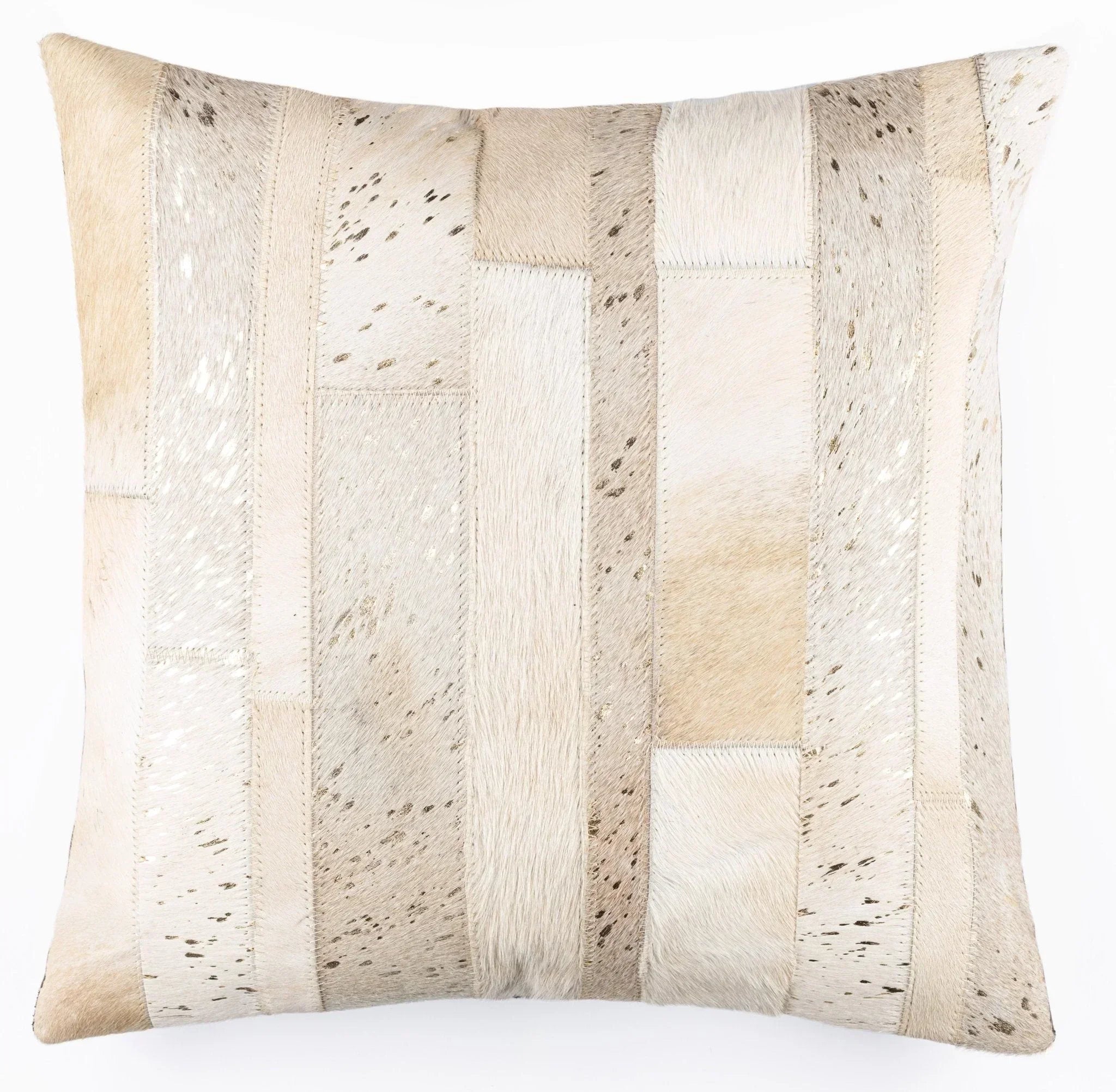 Canvello Genuine Cowhide Leather Decorative Throw Pillows - Handmade Patchwork Boho Accent Pillows For Sofa, Couch, Bed, Chair - Western Southwestern Farmhouse Pillow Covers With Feather Down Insert Included Canvello