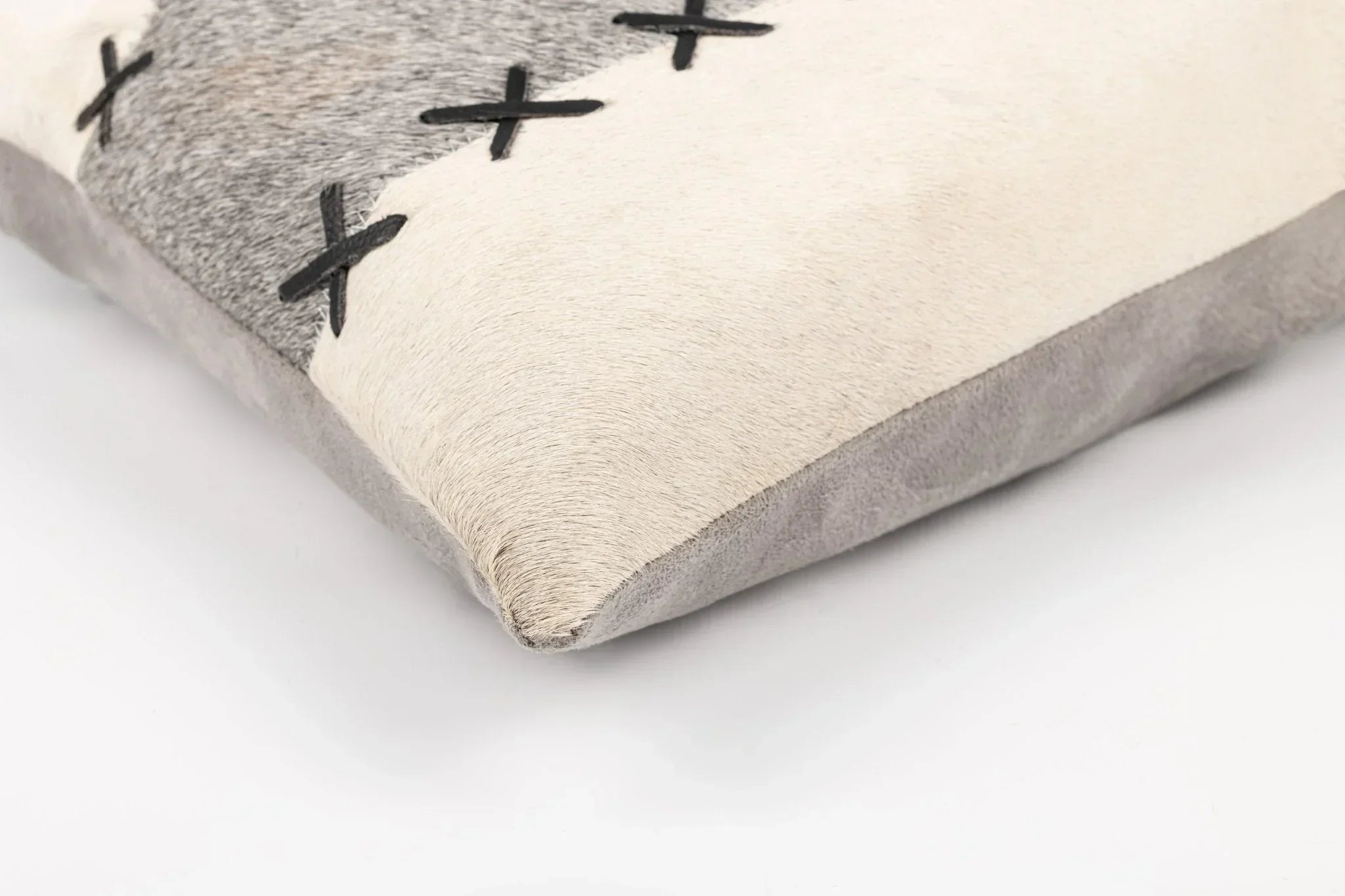 Canvello Genuine Cowhide Leather Decorative Throw Pillows - Handmade Patchwork Boho Accent Pillows For Sofa, Couch, Bed, Chair - Western Southwestern Farmhouse Pillow Covers With Feather Down Insert Included Canvello