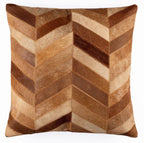Canvello Genuine Cowhide Leather Decorative Throw Pillows - Handmade Patchwork Boho Accent Pillows For Sofa, Couch, Bed, Chair - Western Southwestern Farmhouse Pillow Covers With Feather Down Insert Included Canvello