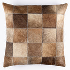 Canvello Genuine Cowhide Leather Decorative Throw Pillows - Handmade Patchwork Boho Accent Pillows For Sofa, Couch, Bed, Chair - Western Southwestern Farmhouse Pillow Covers With Feather Down Insert Included Canvello