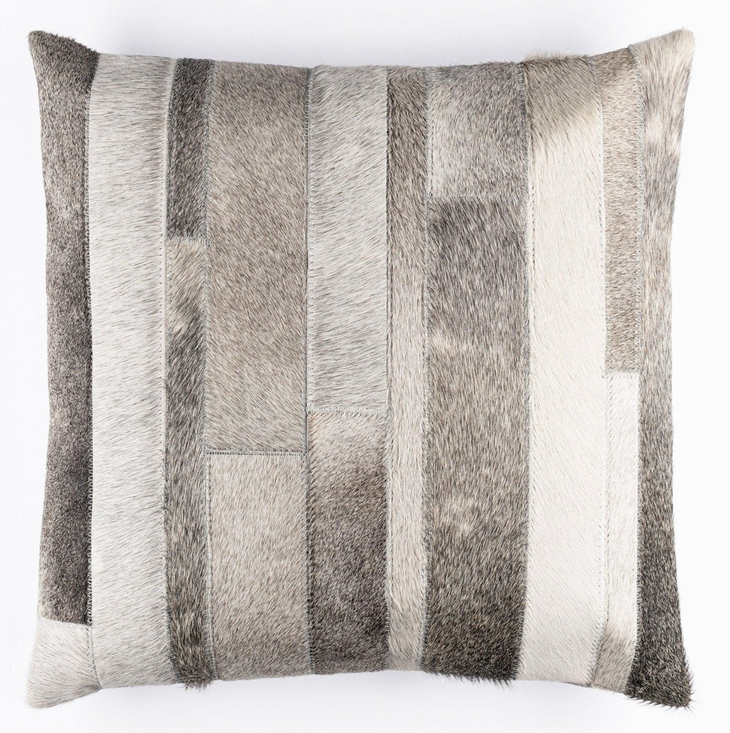 Canvello Genuine Cowhide Leather Decorative Throw Pillows - Handmade Patchwork Boho Accent Pillows For Sofa, Couch, Bed, Chair - Western Southwestern Farmhouse Pillow Covers With Feather Down Insert Included Canvello
