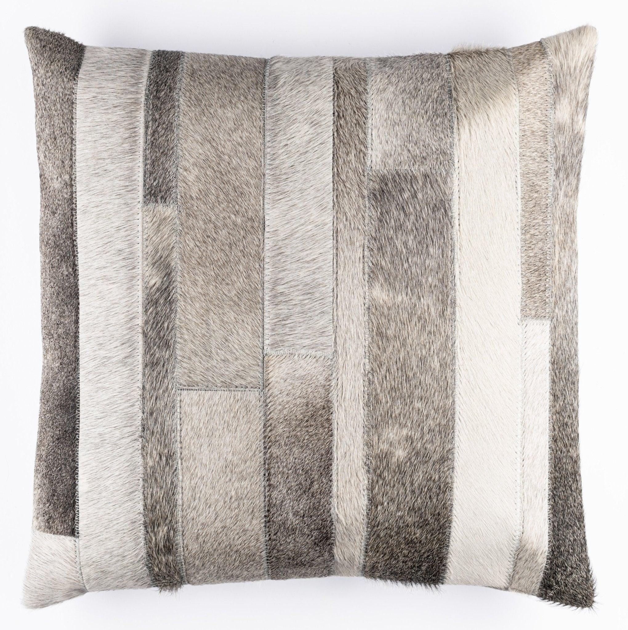 Canvello Genuine Cowhide Leather Decorative Throw Pillows - Handmade Patchwork Boho Accent Pillows For Sofa, Couch, Bed, Chair - Western Southwestern Farmhouse Pillow Covers With Feather Down Insert Included Canvello