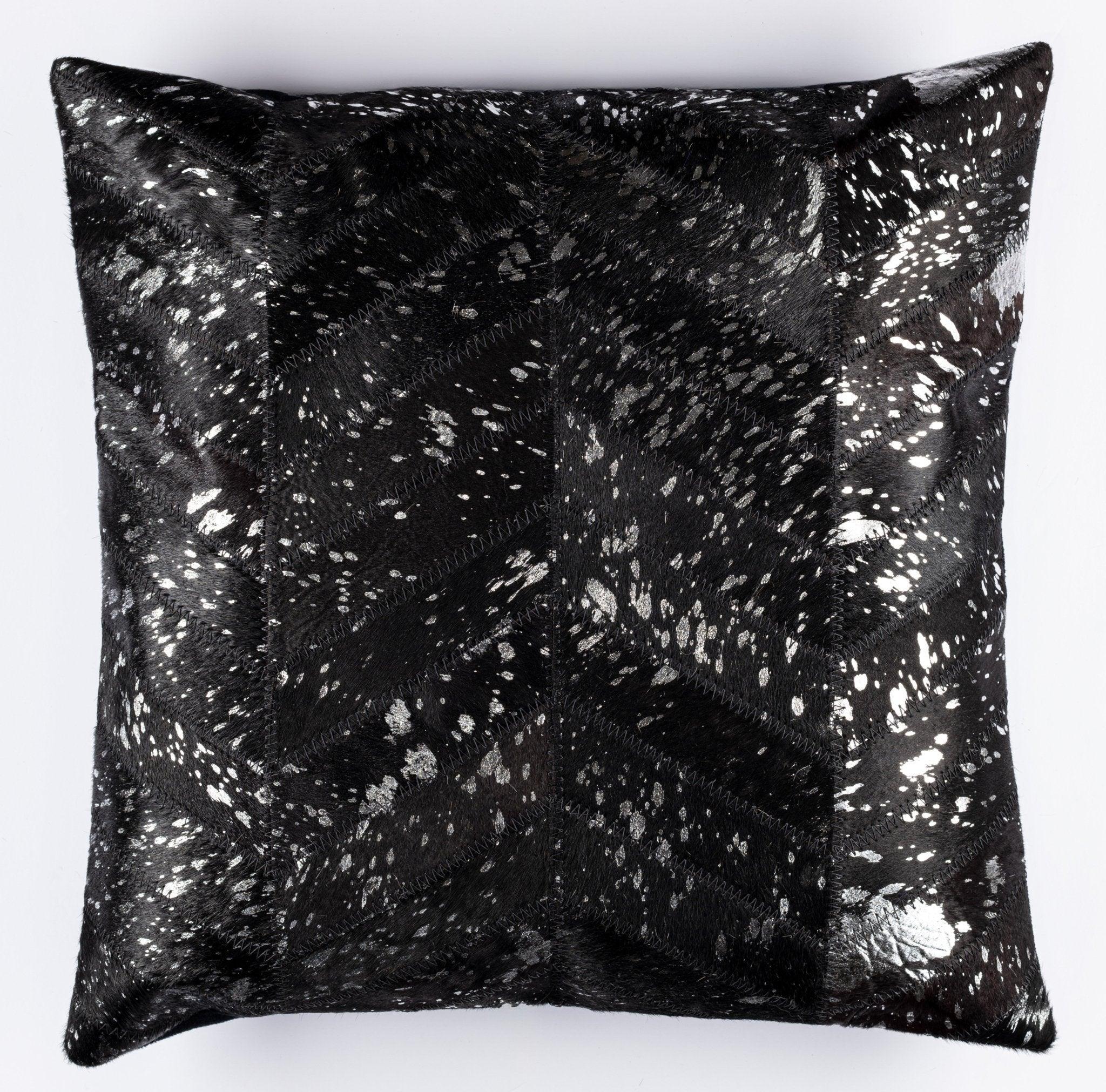 Canvello Genuine Cowhide Leather Decorative Throw Pillows - Handmade Patchwork Boho Accent Pillows For Sofa, Couch, Bed, Chair - Western Southwestern Farmhouse Pillow Covers With Feather Down Insert Included Canvello