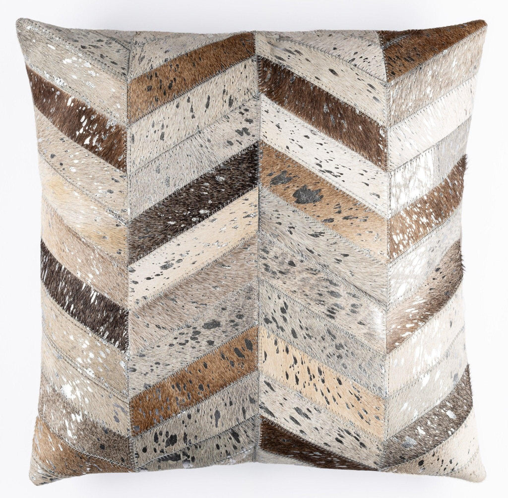 Canvello Genuine Cowhide Leather Decorative Throw Pillows - Handmade Patchwork Boho Accent Pillows For Sofa, Couch, Bed, Chair - Western Southwestern Farmhouse Pillow Covers With Feather Down Insert Included Canvello