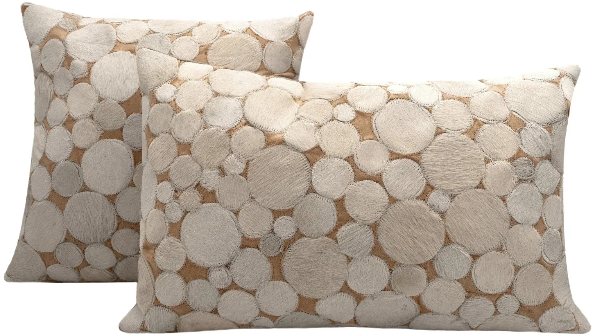 Canvello Genuine Cowhide Leather Decorative Throw Pillows - Handmade Patchwork Boho Accent Pillows For Sofa, Couch, Bed, Chair - Western Southwestern Farmhouse Pillow Covers With Feather Down Insert Included Canvello