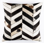 Canvello Genuine Cowhide Leather Decorative Throw Pillows - Handmade Patchwork Boho Accent Pillows For Sofa, Couch, Bed, Chair - Western Southwestern Farmhouse Pillow Covers With Feather Down Insert Included Canvello