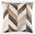 Canvello Genuine Cowhide Leather Decorative Throw Pillows - Handmade Patchwork Boho Accent Pillows For Sofa, Couch, Bed, Chair - Western Southwestern Farmhouse Pillow Covers With Feather Down Insert Included Canvello