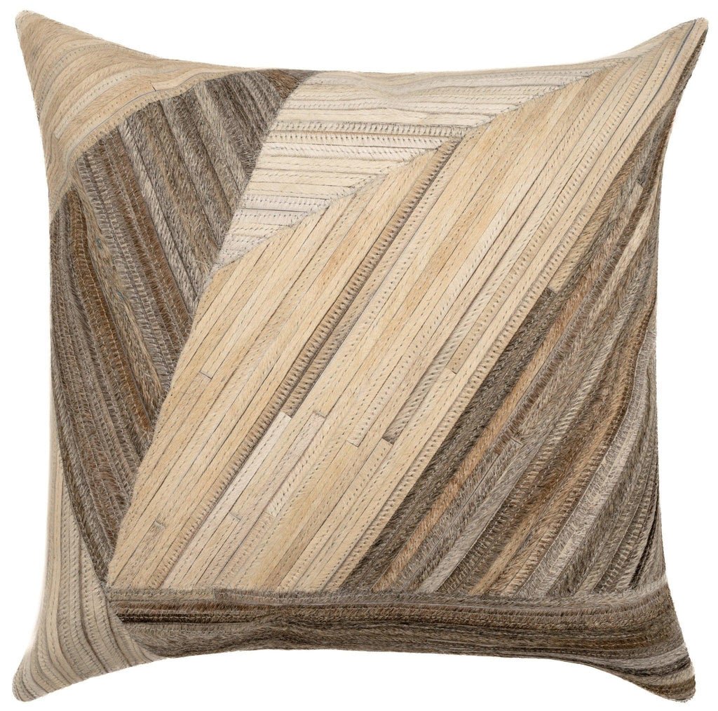 Canvello Genuine Cowhide Leather Decorative Throw Pillows - Handmade Patchwork Boho Accent Pillows For Sofa, Couch, Bed, Chair - Western Southwestern Farmhouse Pillow Covers With Feather Down Insert Included) Canvello