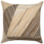 Canvello Genuine Cowhide Leather Decorative Throw Pillows - Handmade Patchwork Boho Accent Pillows For Sofa, Couch, Bed, Chair - Western Southwestern Farmhouse Pillow Covers With Feather Down Insert Included) Canvello