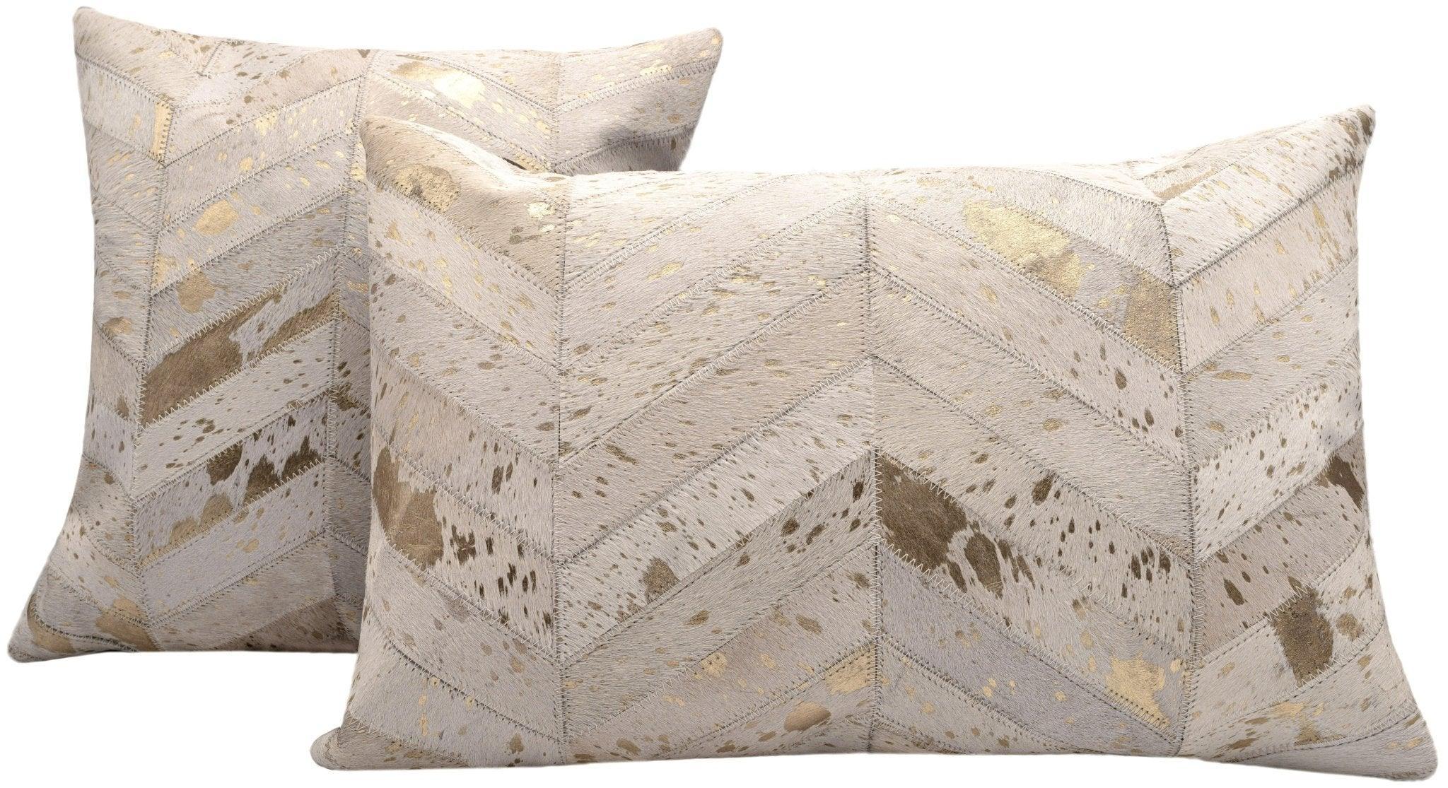 Canvello Genuine Cowhide Leather Decorative Throw Pillows - Handmade Patchwork Boho Accent Pillows For Sofa, Couch, Bed, Chair - Western Southwestern Farmhouse Pillow Covers With Feather Down Insert Included Canvello