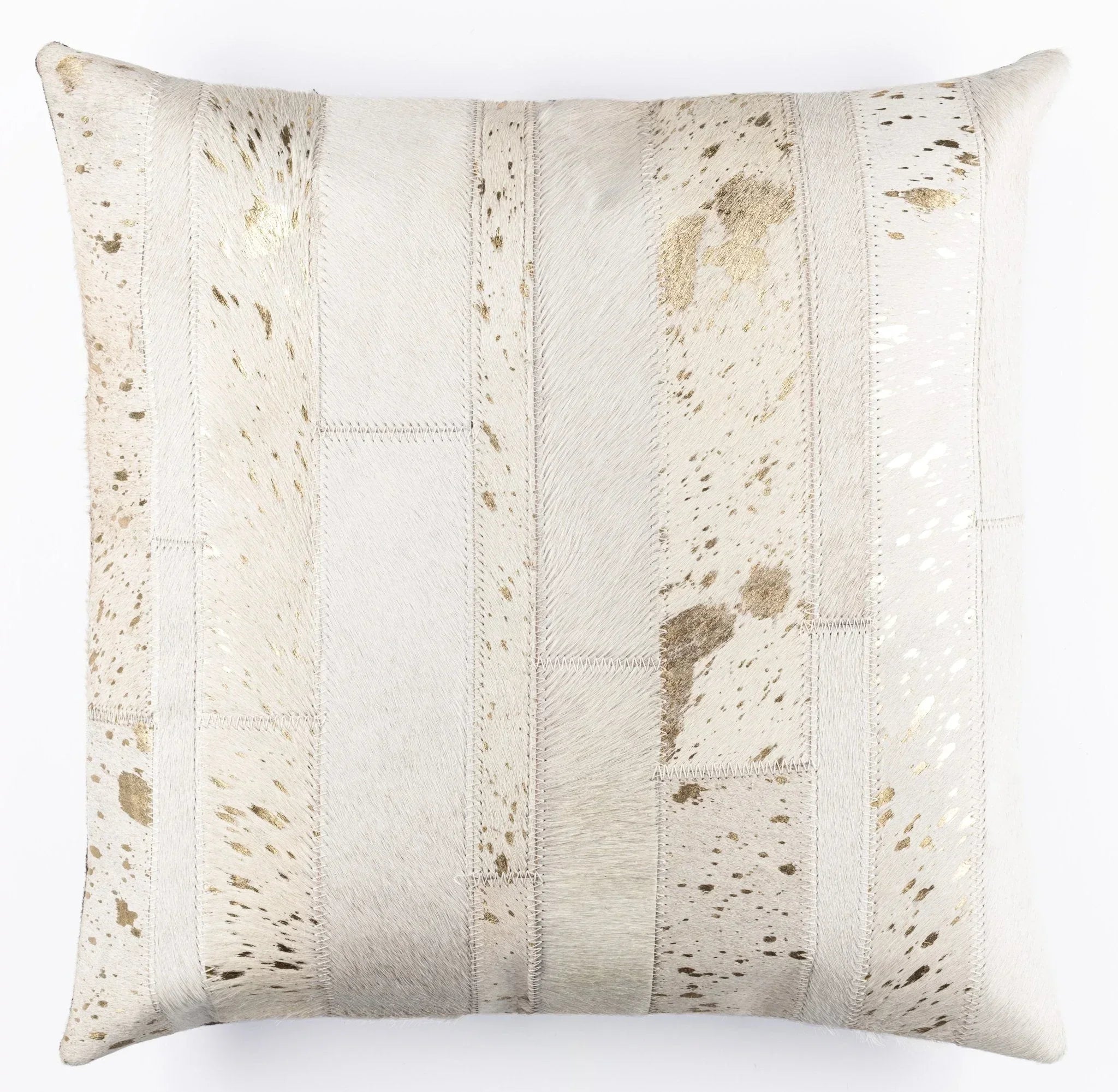 Canvello Genuine Cowhide Leather Decorative Throw Pillows - Handmade Patchwork Boho Accent Pillows For Sofa, Couch, Bed, Chair - Western Southwestern Farmhouse Pillow Covers With Feather Down Insert Included Canvello