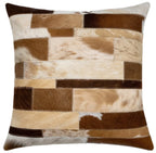 Canvello Genuine Cowhide Leather Decorative Throw Pillows - Handmade Patchwork Boho Accent Pillows For Sofa, Couch, Bed, Chair - Western Southwestern Farmhouse Pillow Covers With Feather Down Insert Included) Canvello