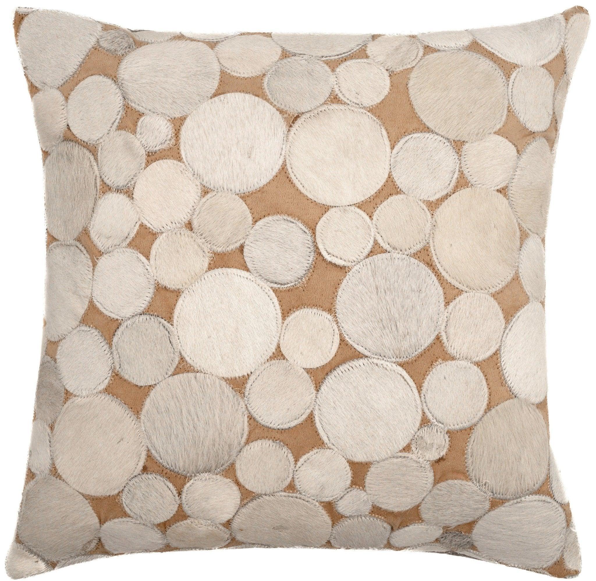Canvello Genuine Cowhide Leather Decorative Throw Pillows - Handmade Patchwork Boho Accent Pillows For Sofa, Couch, Bed, Chair - Western Southwestern Farmhouse Pillow Covers With Feather Down Insert Included Canvello