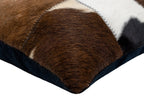 Canvello Genuine Cowhide Leather Decorative Throw Pillows - Handmade Patchwork Boho Accent Pillows For Sofa, Couch, Bed, Chair - Western Southwestern Farmhouse Pillow Covers With Feather Down Insert Included Canvello
