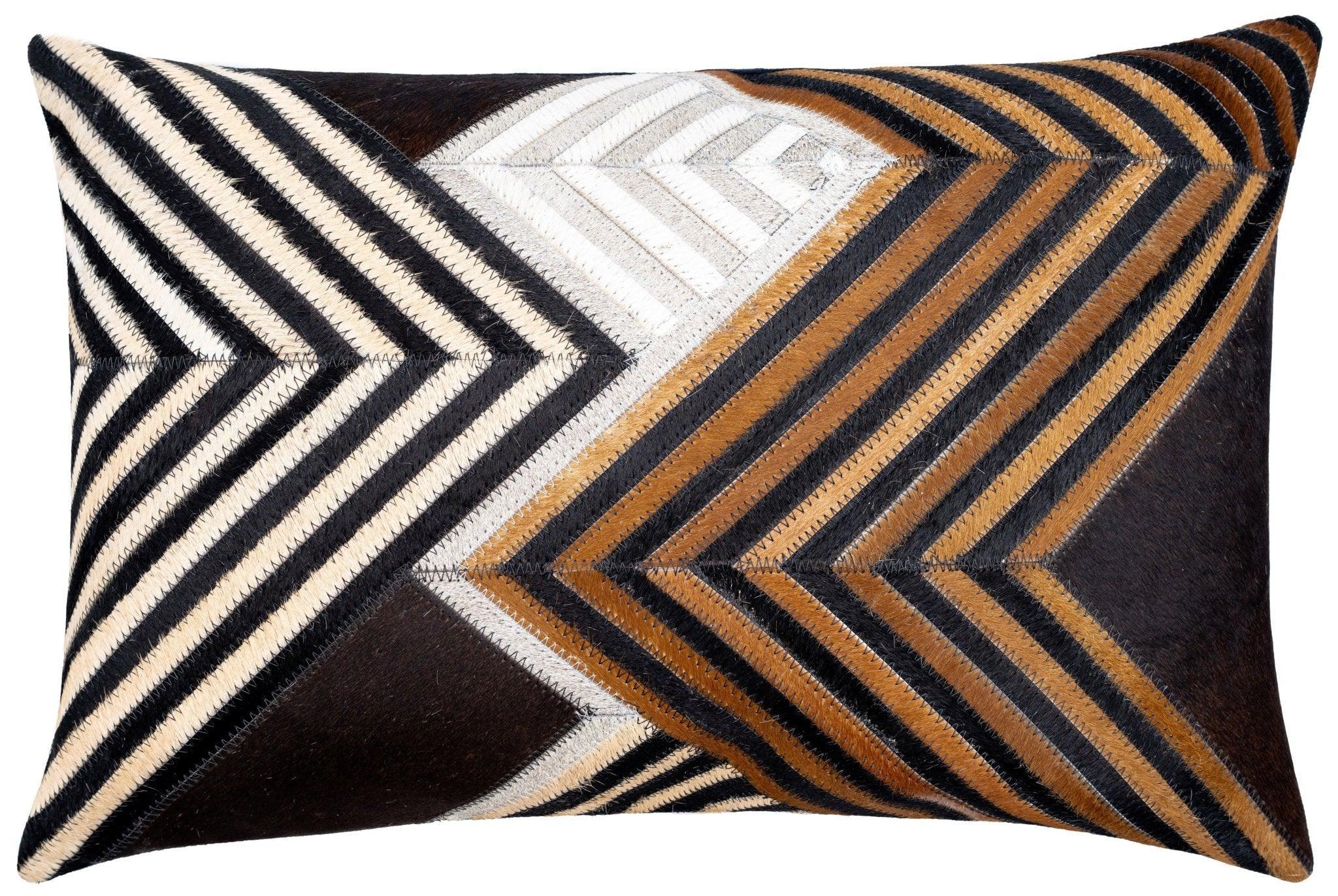 Canvello Genuine Cowhide Leather Decorative Throw Pillows - Handmade Patchwork Boho Accent Pillows For Sofa, Couch, Bed, Chair - Western Southwestern Farmhouse Pillow Covers With Feather Down Insert Included) Canvello