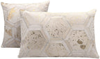 Canvello Genuine Cowhide Leather Decorative Throw Pillows - Handmade Patchwork Boho Accent Pillows For Sofa, Couch, Bed, Chair - Western Southwestern Farmhouse Pillow Covers With Feather Down Insert Included) Canvello