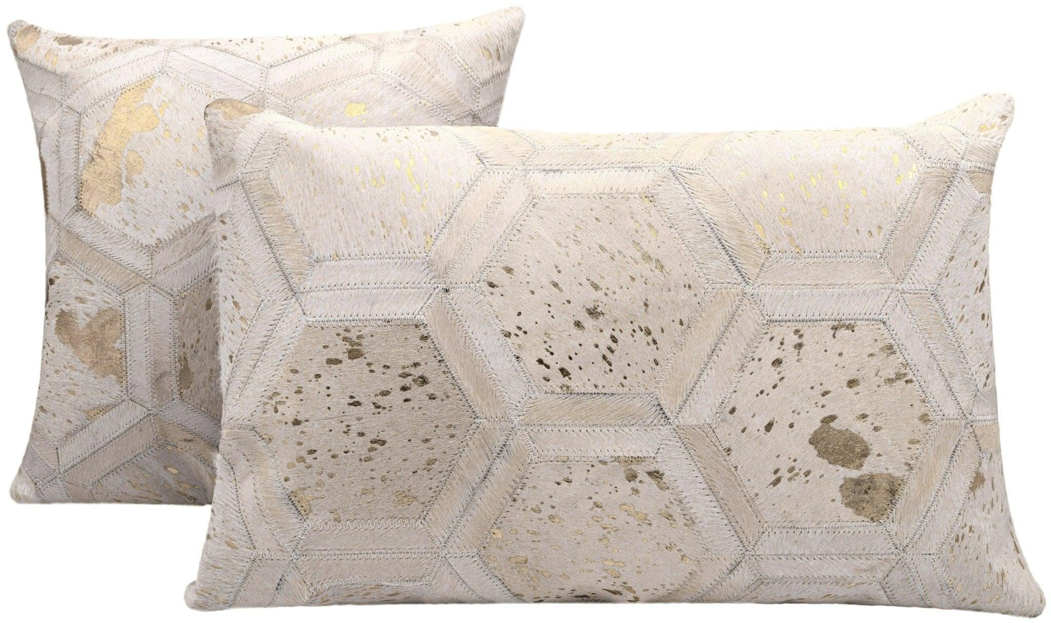 Canvello Genuine Cowhide Leather Decorative Throw Pillows - Handmade Patchwork Boho Accent Pillows For Sofa, Couch, Bed, Chair - Western Southwestern Farmhouse Pillow Covers With Feather Down Insert Included) Canvello