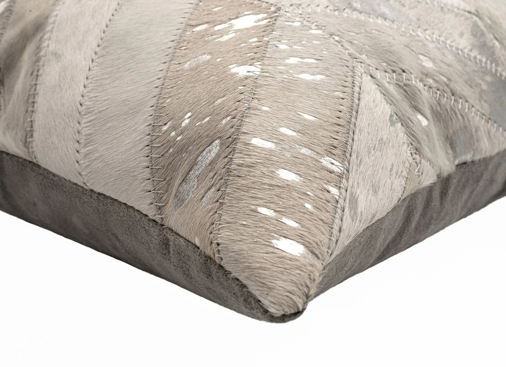 Canvello Genuine Cowhide Leather Decorative Throw Pillows - Handmade Patchwork Boho Accent Pillows For Sofa, Couch, Bed, Chair - Western Southwestern Farmhouse Pillow Covers With Feather Down Insert Included Canvello