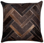 Canvello Genuine Cowhide Leather Decorative Throw Pillows - Handmade Patchwork Boho Accent Pillows For Sofa, Couch, Bed, Chair - Western Southwestern Farmhouse Pillow Covers With Feather Down Insert Included) Canvello