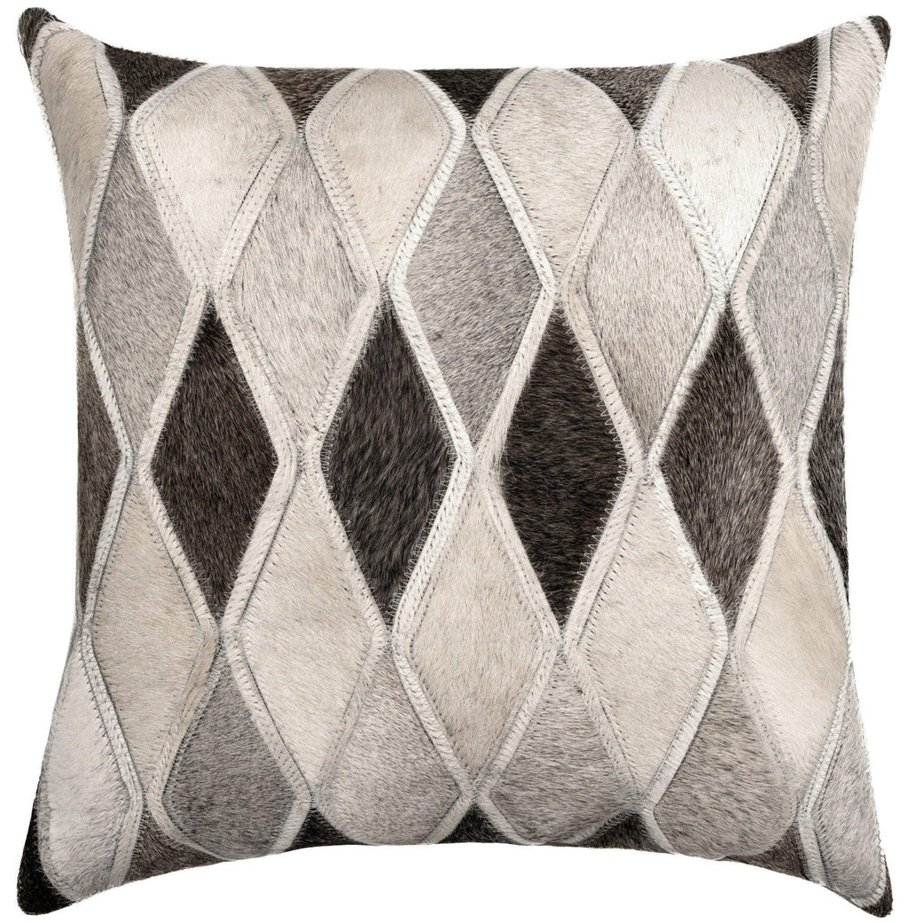 Canvello Genuine Cowhide Leather Decorative Throw Pillows - Handmade Patchwork Boho Accent Pillows For Sofa, Couch, Bed, Chair - Western Southwestern Farmhouse Pillow Covers With Feather Down Insert Included Canvello