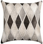 Canvello Genuine Cowhide Leather Decorative Throw Pillows - Handmade Patchwork Boho Accent Pillows For Sofa, Couch, Bed, Chair - Western Southwestern Farmhouse Pillow Covers With Feather Down Insert Included Canvello