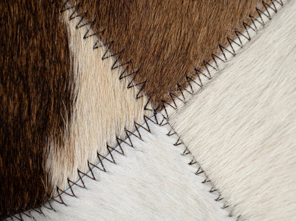 Canvello Genuine Cowhide Leather Decorative Throw Pillows - Handmade Patchwork Boho Accent Pillows For Sofa, Couch, Bed, Chair - Western Southwestern Farmhouse Pillow Covers With Feather Down Insert Included Canvello