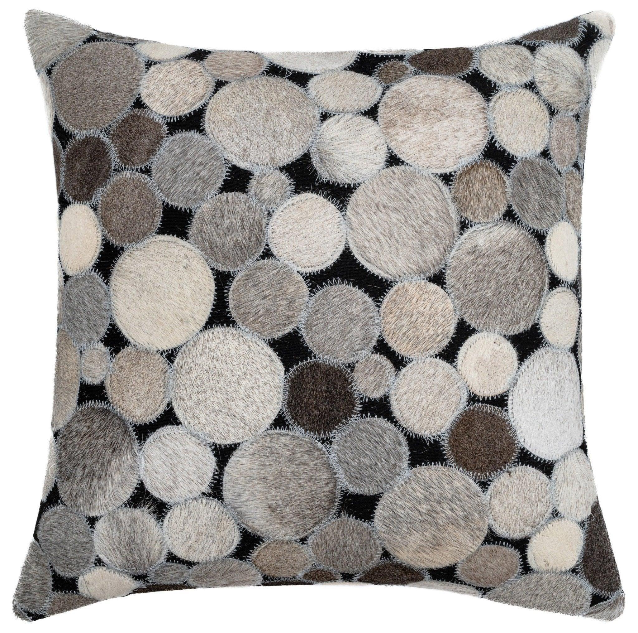 Canvello Genuine Cowhide Leather Decorative Throw Pillows - Handmade Patchwork Boho Accent Pillows For Sofa, Couch, Bed, Chair - Western Southwestern Farmhouse Pillow Covers With Feather Down Insert Included) Canvello