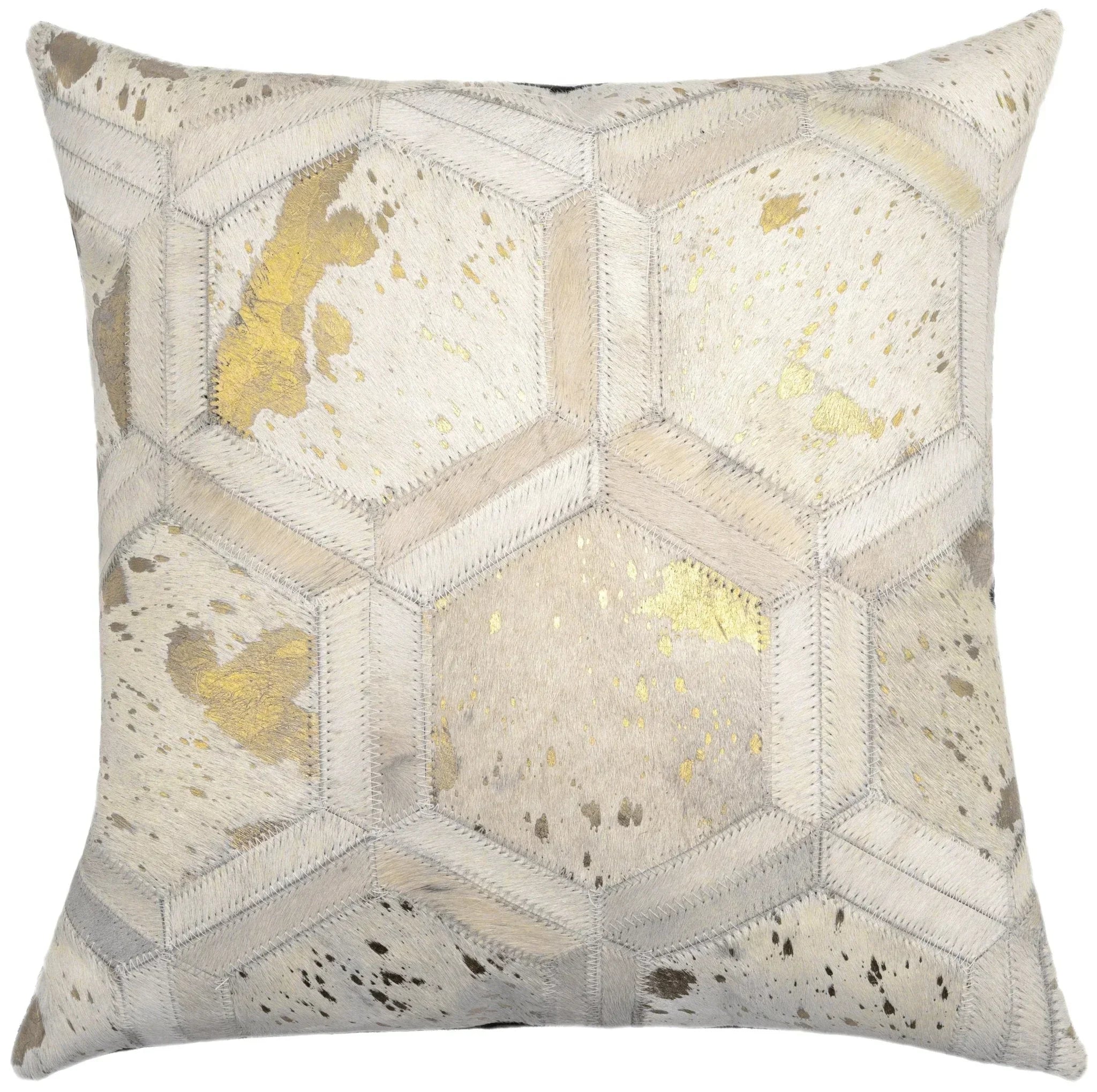Canvello Genuine Cowhide Leather Decorative Throw Pillows - Handmade Patchwork Boho Accent Pillows For Sofa, Couch, Bed, Chair - Western Southwestern Farmhouse Pillow Covers With Feather Down Insert Included) Canvello